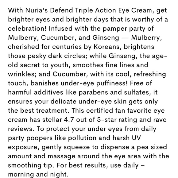 Nuria Triple Action Eye Cream - Picture 5 of 5